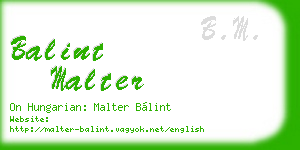 balint malter business card